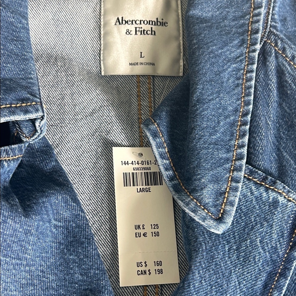 Abercrombie & Fitch Blue Denim Trench Coat - Picture 2 of 11